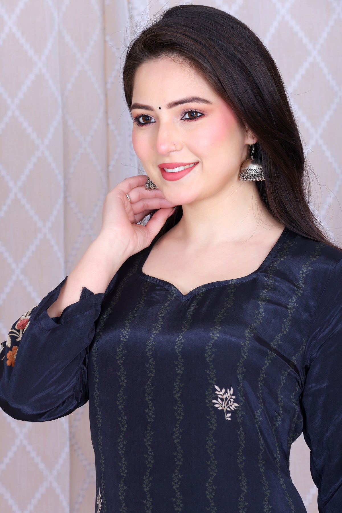 Zarif Midnight Bloom Unstitched Crepe Set - Label Tu Hai