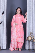 Gulbahaar Coral Bloom Unstitched Crepe Set - Label Tu Hai