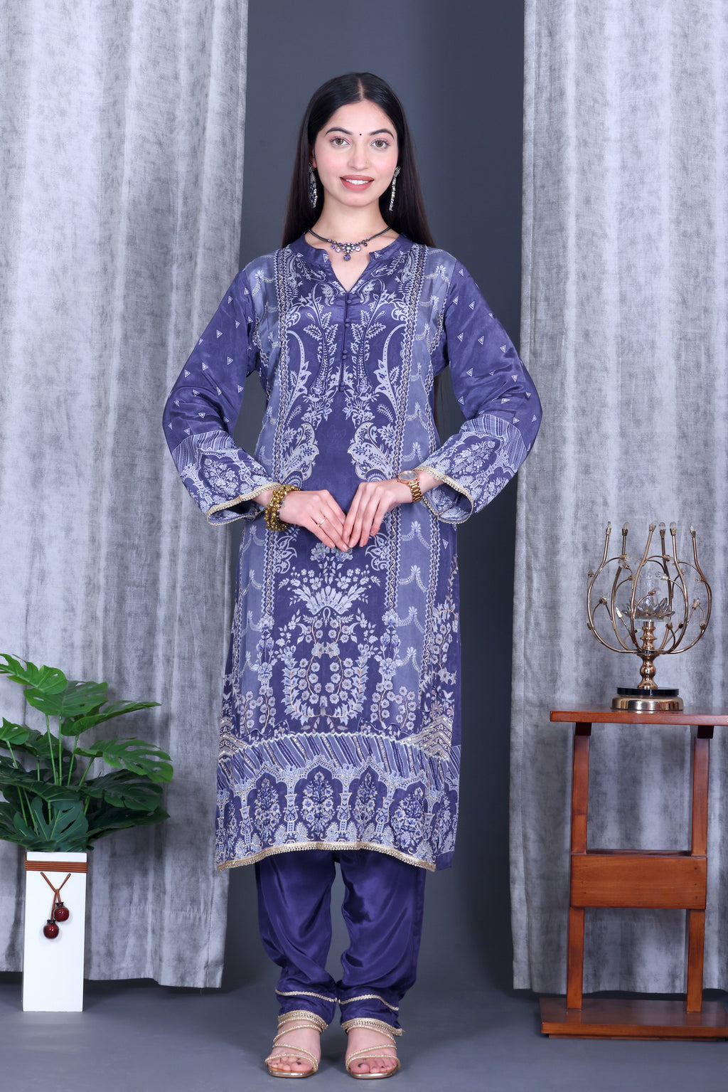 Zehra Neel Jaal Unstitched Crepe Set - Label Tu Hai